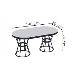 Galaksı Serisi Oval Vazo Ayaklı Masa - 12