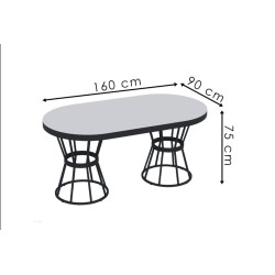 Galaksı Serisi Oval Vazo Ayaklı Masa - 13
