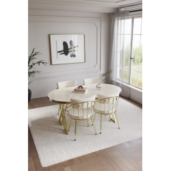 SELENİT OVAL GOLD SERİSİ 4 KİŞİLİK MASA TAKIMI - 8