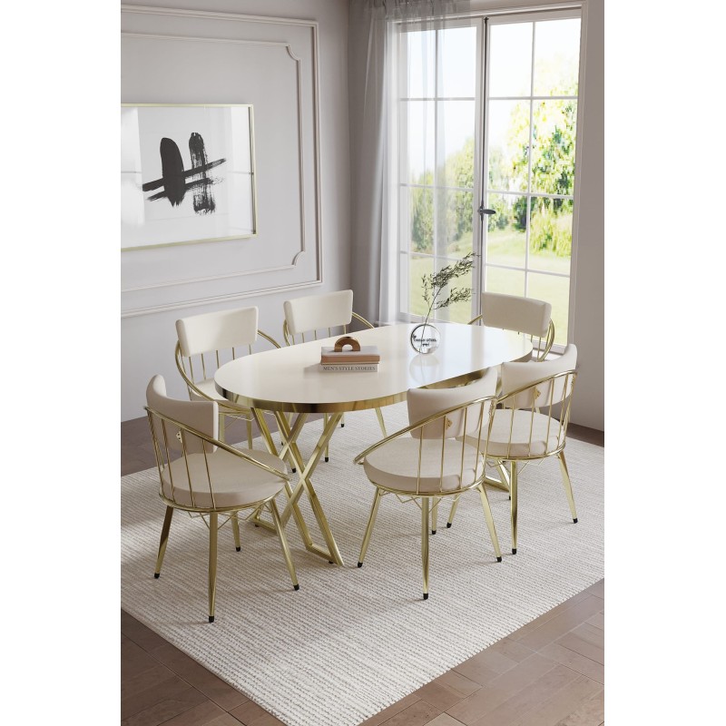 copy of SELENİT OVAL GOLD SERİSİ 4 KİŞİLİK MASA TAKIMI - 11