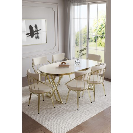 copy of SELENİT OVAL GOLD SERİSİ 4 KİŞİLİK MASA TAKIMI - 11