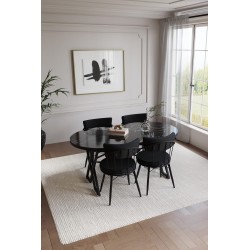 SELENİT OVAL SİYAH SERİSİ 4 KİŞİLİK MASA TAKIMI - 14