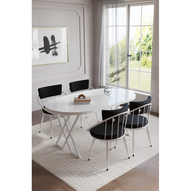 SELENİT OVAL BEYAZ SERİSİ 4 KİŞİLİK MASA TAKIMI - 16
