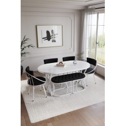 copy of SELENİT OVAL BEYAZ SERİSİ 4 KİŞİLİK MASA TAKIMI - 4