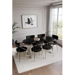 SELENİT OVAL GÜMÜŞ SERİSİ 6 KİŞİLİK MASA TAKIMI - 7