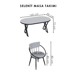 SELENİT OVAL GÜMÜŞ SERİSİ 6 KİŞİLİK MASA TAKIMI - 10