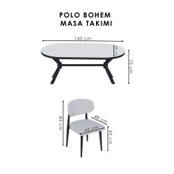 POLO AHŞAP GÖRÜNÜMLÜ 4 KİŞİLİK MASA TAKIMI - 3