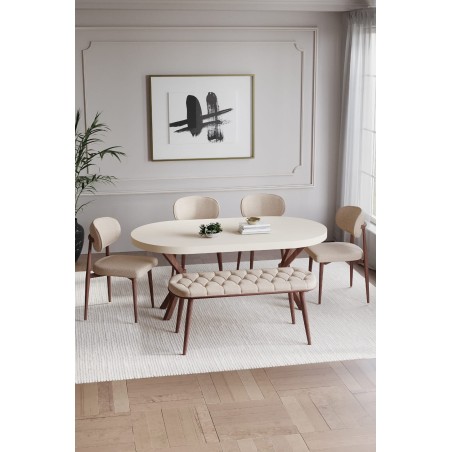 POLO AHŞAP GÖRÜNÜMLÜ BENCHLİ MASA TAKIMI - 1