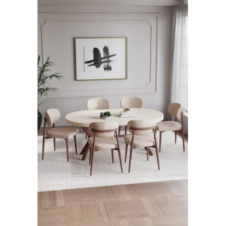 POLO AHŞAP GÖRÜNÜMLÜ 6 KİŞİLİK MASA TAKIMI - 4