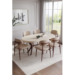 POLO AHŞAP GÖRÜNÜMLÜ 6 KİŞİLİK MASA TAKIMI - 5