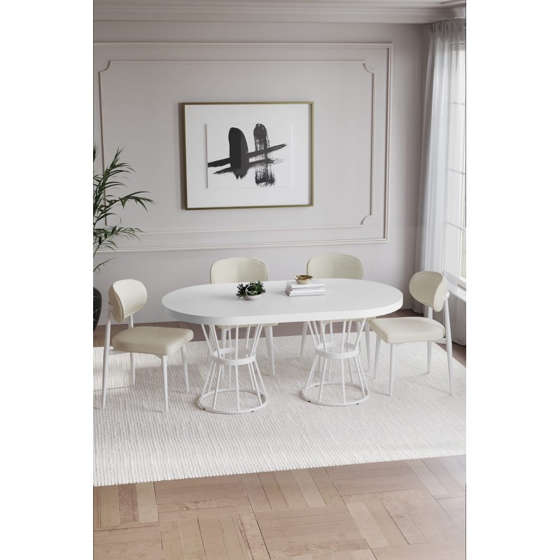 POLO BOHEM BEYAZ 4 KİŞİLİK MASA TAKIMI - 1