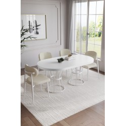 POLO BOHEM BEYAZ 4 KİŞİLİK MASA TAKIMI - 2