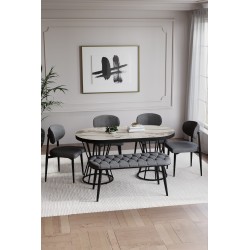 POLO BOHEM SİYAH BENCHLİ MASA TAKIMI - 3