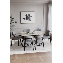 POLO BOHEM SİYAH 6 KİŞİLİK MASA TAKIMI - 3