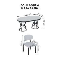 POLO BOHEM GOLD 4 KİŞİLİK MASA TAKIMI - 1
