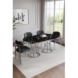 POLO BOHEM GÜMÜŞ 4 KİŞİLİK MASA TAKIMI - 4