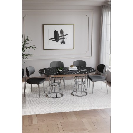 POLO BOHEM GÜMÜŞ 4 KİŞİLİK MASA TAKIMI - 5