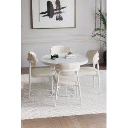 POLO BOHEM BEYAZ YUVARLAK 4 KİŞİLİK MASA TAKIMI - 3