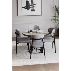 POLO BOHEM SİYAH YUVARLAK 4 KİŞİLİK MASA TAKIMI - 4