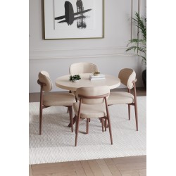 POLO AHŞAP GÖRÜNÜMLÜ 4 KİŞİLİK YUVARLAK MASA TAKIMI - 2