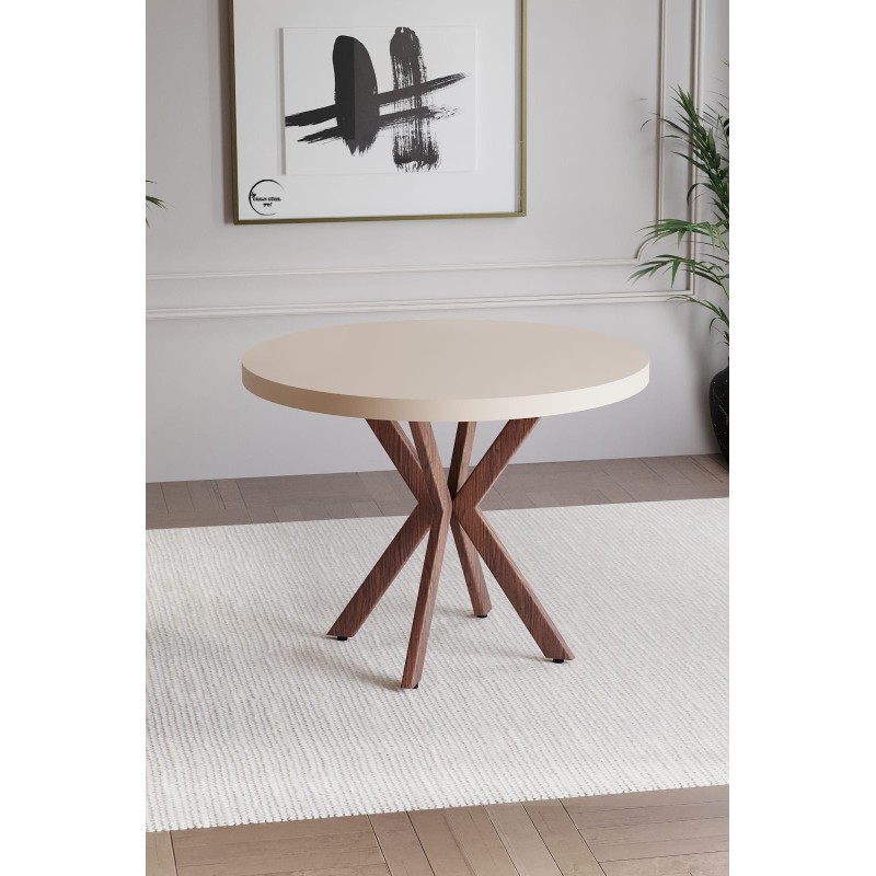 MARS SERİSİ AHŞAP GÖRÜNÜMLÜ YUVARLAK MASA - 1