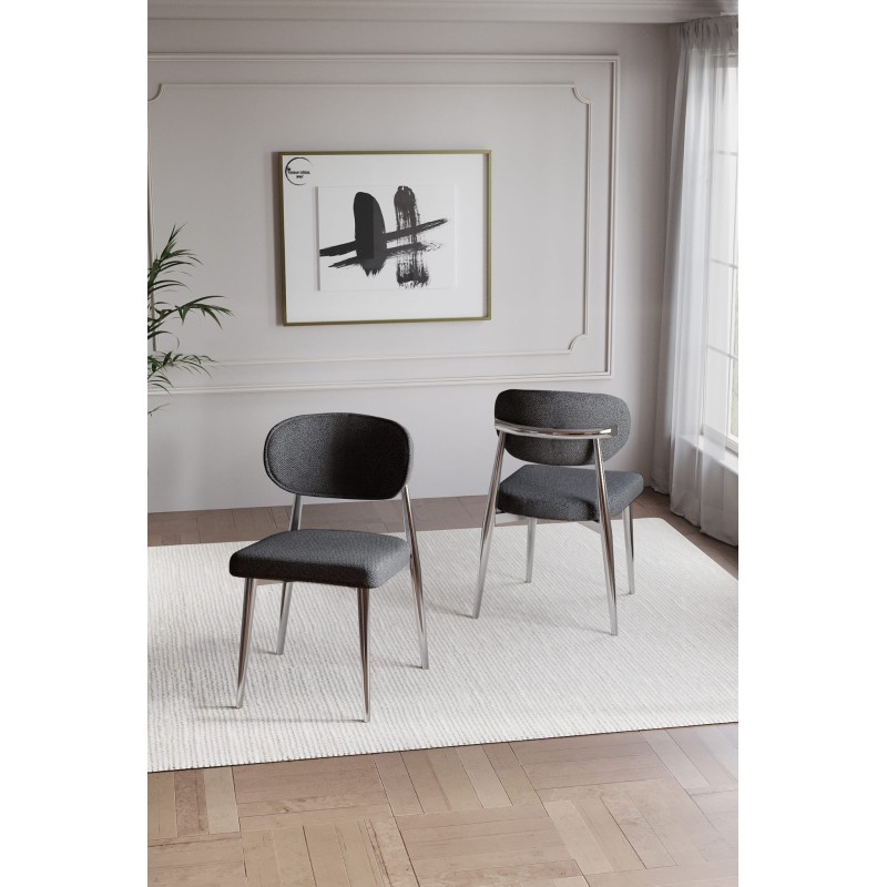 POLO GÜMÜŞ KAPLAMALI SANDALYE - 3