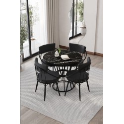 Turkuaz 90x90 Yuvarlak Masa Takımı - 1