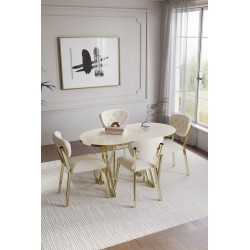 ELMA AVANGARDE GOLD 4 KİŞİLİK MASA TAKIMI - 4