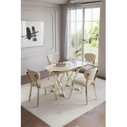 ELMA AVANGARDE GOLD 4 KİŞİLİK MASA TAKIMI - 5