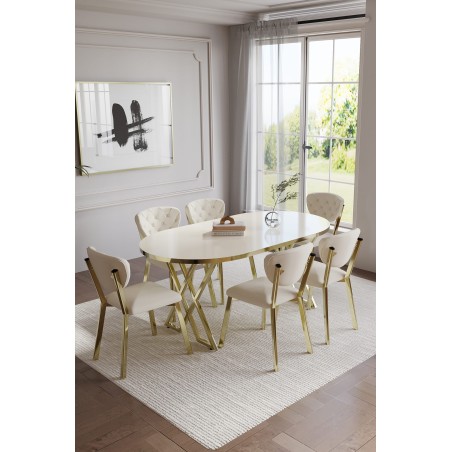 ELMA AVANGARDE GOLD 6 KİŞİLİK MASA TAKIMI - 4