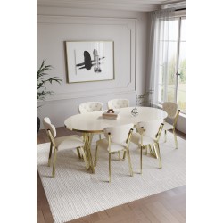 ELMA AVANGARDE GOLD 6 KİŞİLİK MASA TAKIMI - 5