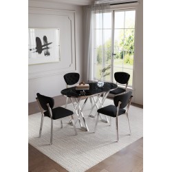 ELMA AVANGARDE GÜMÜŞ 4 KİŞİLİK MASA TAKIMI - 4