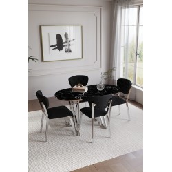 ELMA AVANGARDE GÜMÜŞ 4 KİŞİLİK MASA TAKIMI - 5