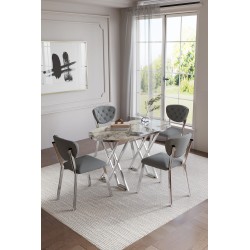 ELMA AVANGARDE GÜMÜŞ 4 KİŞİLİK MASA TAKIMI - 6