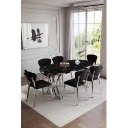 ELMA AVANGARDE GÜMÜŞ 6 KİŞİLİK MASA TAKIMI - 5