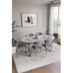 ELMA AVANGARDE GÜMÜŞ 6 KİŞİLİK MASA TAKIMI - 7