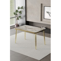Firkete Serisi Gold Kaplamalı Masa - 1