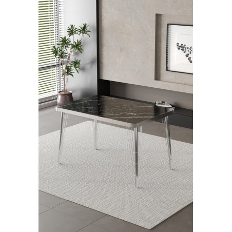 Firkete Serisi Gümüş Kaplamalı Masa - 1