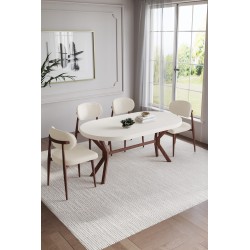 POLO AHŞAP GÖRÜNÜMLÜ 4 KİŞİLİK MASA TAKIMI - 5