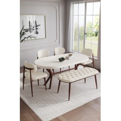 POLO AHŞAP GÖRÜNÜMLÜ BENCHLİ MASA TAKIMI - 4