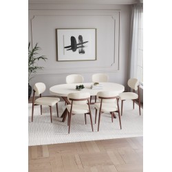 POLO AHŞAP GÖRÜNÜMLÜ 6 KİŞİLİK MASA TAKIMI - 5