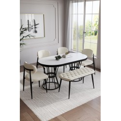 POLO BOHEM SİYAH BENCHLİ MASA TAKIMI - 5