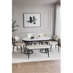 POLO BOHEM SİYAH BENCHLİ MASA TAKIMI - 6