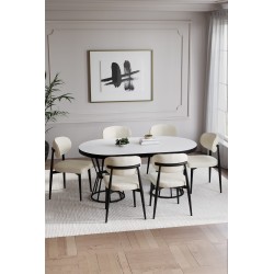 POLO BOHEM SİYAH 6 KİŞİLİK MASA TAKIMI - 6