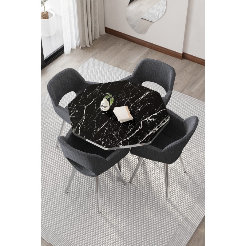 WEGA 8GEN 4 KİŞİLİK GÜMÜŞ MASA TAKIMI - 1