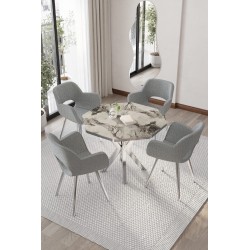 WEGA 8GEN 4 KİŞİLİK GÜMÜŞ MASA TAKIMI - 5