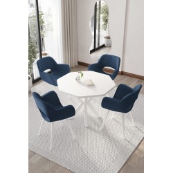 WEGA 8GEN 4 KİŞİLİK BEYAZ MASA TAKIMI - 1