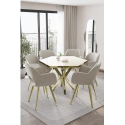 copy of WEGA 8GEN 4 KİŞİLİK GOLD MASA TAKIMI - 1