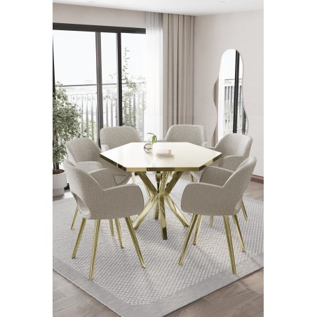 copy of WEGA 8GEN 4 KİŞİLİK GOLD MASA TAKIMI - 1