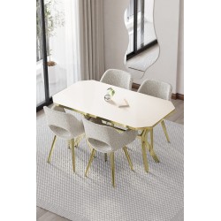 WEGA CASSE 4 KİŞİLİK GOLD MASA TAKIMI - 1